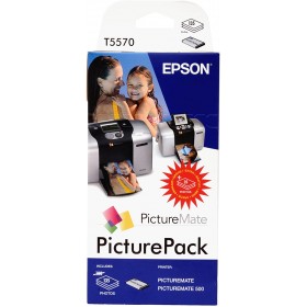 Epson Cartucce Picture Pack 6-colori + 135 fogli 10x15cm carta fotografica T5570