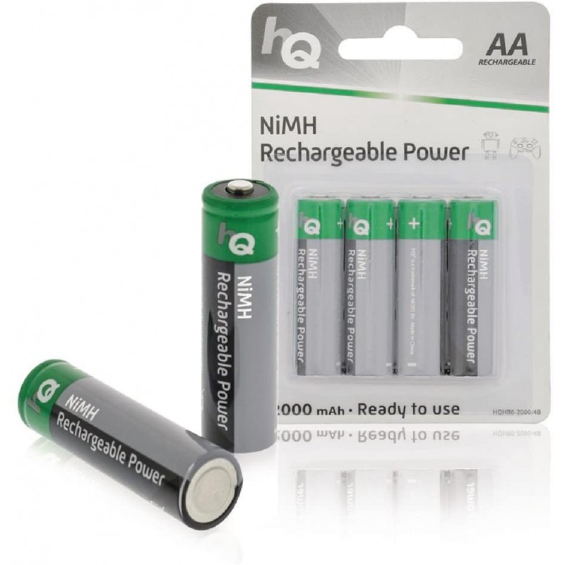 HQ batteria NiMH ricaricabile-Batteria AA 2,000 mAh, 4 Pack in confezione blister, HQHR6-2000/4B HQ batteria NiMH ricaricabile-Batteria AA 2,000 mAh, 4 Pack in confezione blister, HQHR6-2000/4B