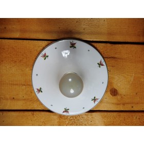 Plafoniera ceramica bianca decorata