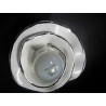 Plafoniera ceramica bianca filo cromo diametro cm 15x8h, 1 lampada attacco E14
