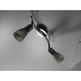 Spot cromo due lampade attacco E14 misure 45x20x15h cm