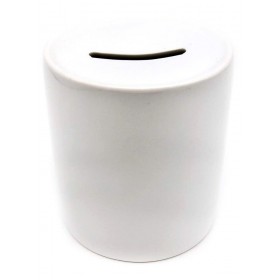 Salvadanaio in ceramica bianca 6 pezzi 9 cm altezza