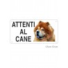 Cartello ATTENTI AL CANE 12,5X25 cm chowchow- piccoli graffi