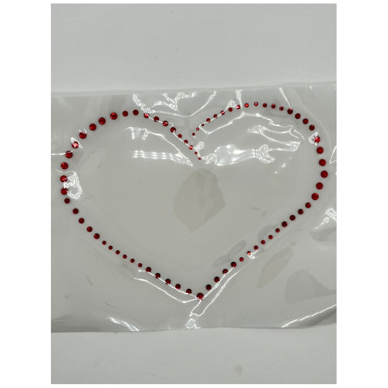 Strass adesivi segno cuore rosso