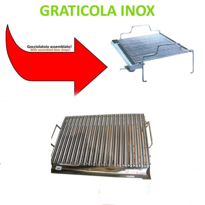 BBQ Equipment Graticola In acciaio inox Large 40x61 cm